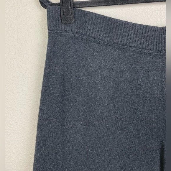 August Silk Women's Large Black Silk Wool Blend Straight Leg Pants Pull On Knit - Picture 5 of 16